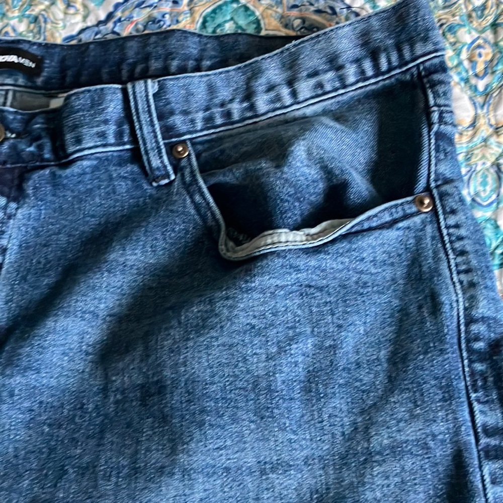 Fashion Nova Relaxed Blue Jeans with Edgy Raw Hem - Picture 5 of 10